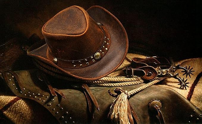 Fabricant Gears Shapeable Leather Cowboy hat into Outback hat Western Vintage Australian Hats for Men & Women