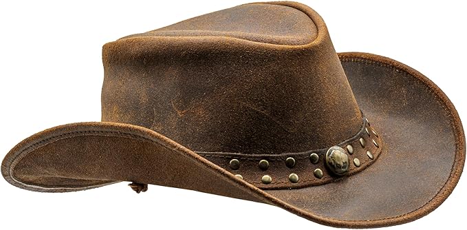 Fabricant Gears Shapeable Leather Cowboy hat into Outback hat Western Vintage Australian Hats for Men & Women