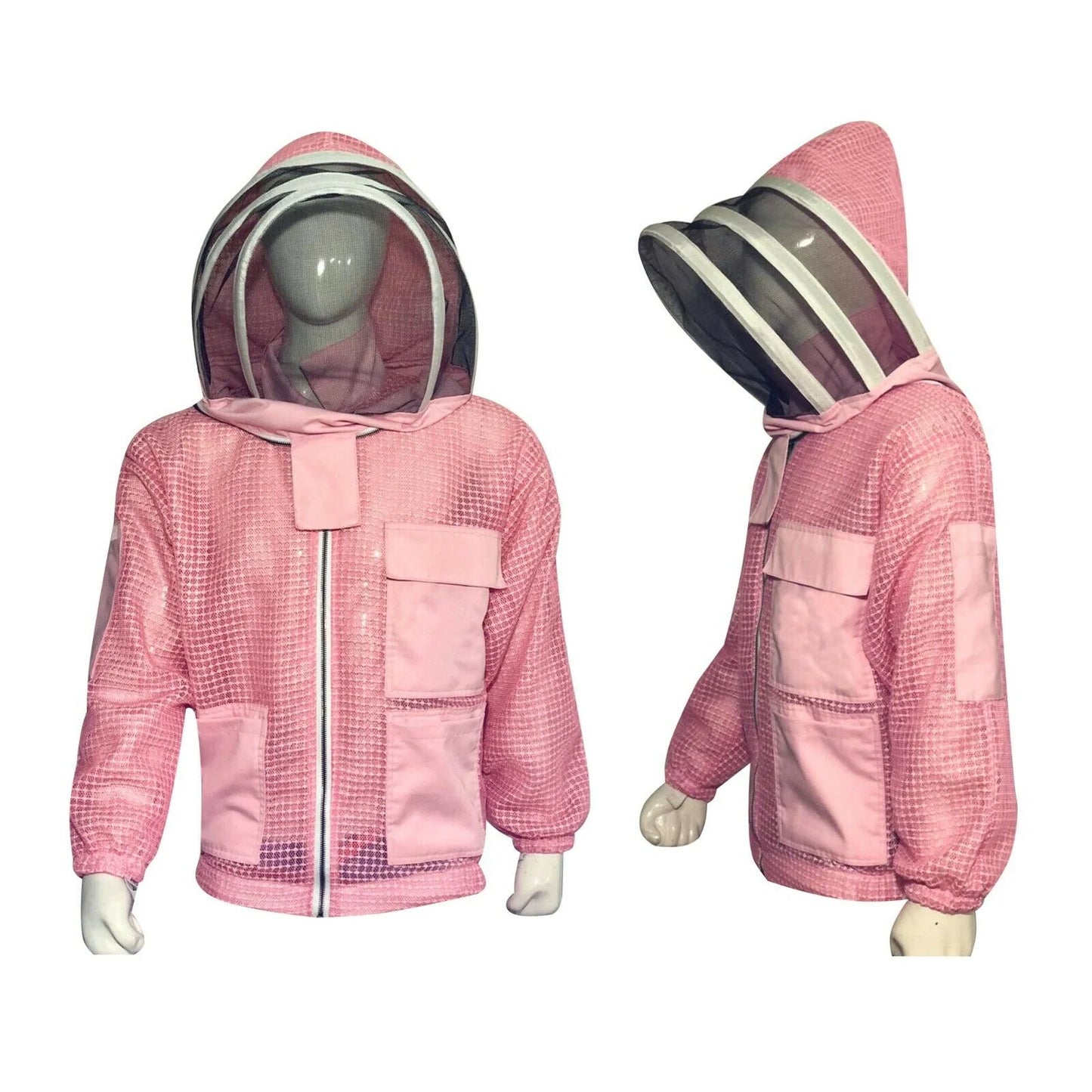 Pink Fencing Veil Beekeeping Three Layer Mesh Ultra Ventilated Jacket