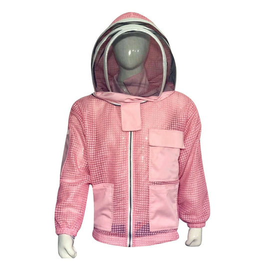 Pink Fencing Veil Beekeeping Three Layer Mesh Ultra Ventilated Jacket